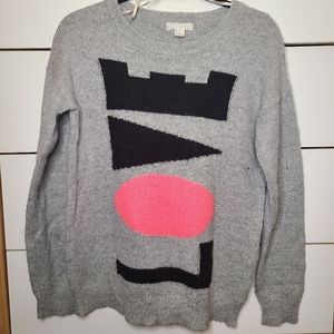 Forever 21 grey fuzzy love sweater